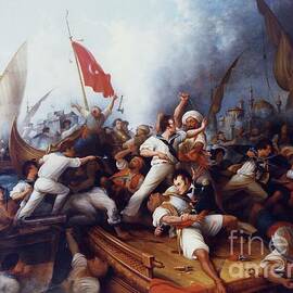 Decatur Boarding the Tripolitan Gunboat by Antonios Valamontes