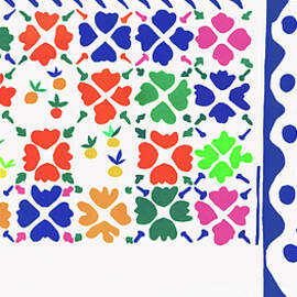 Decoration Fruits - Colorful paper cut-out collage by Henri Matisse by Henri E B Matisse