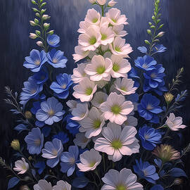 Delphiniums Flower Oil Painting by Nature Oil Painting