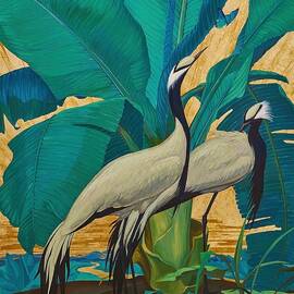 Demoiselle cranes by Jessie Arms Botke by Jessie Arms Botke