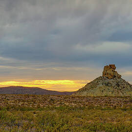 Desert Sunset with Rocky Hill by Michael Collins