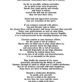 Desiderata by Max Ehrmann - Literary print 7 - Go Placidly Amid the noise and the haste by Studio Grafiikka