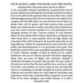 Desiderata Print - Max Ehrmann - Typography - Literary Poster 21 by Studio Grafiikka