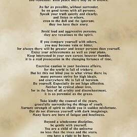 Desiderata Typographic Print on Antique Paper - Max Ehrmann - Literary Poster 10 by Studio Grafiikka