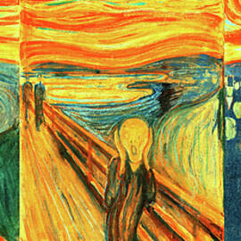 Despair, Scream and Anxiety by Edvard Munch - collage  by Nicko Prints