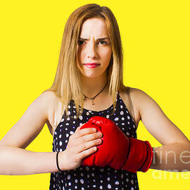 Determined fitness girl on studio background by Jorgo Photography