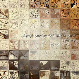 Deuteronomy 33 29 Square Christian Art, The Shield Of Thy Help by Mark Lawrence