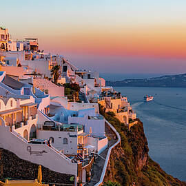 Dinner Santorini Greece by Tommy Farnsworth