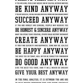 Do It Anyway - Mother Teresa Poem - Literature - Typewriter Print 3 by Studio Grafiikka