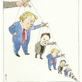 Donald and Elon Pull Strings by Barry Blitt