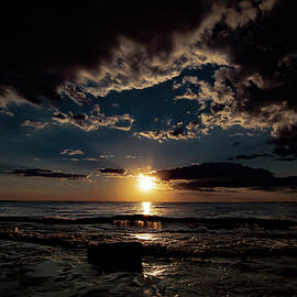 Dramatic Lake Superior Sunset by Vi Ray