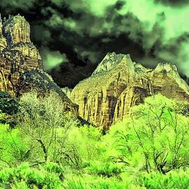 Dramatic Mountain Landscape in Zion National Park by Bruce Block