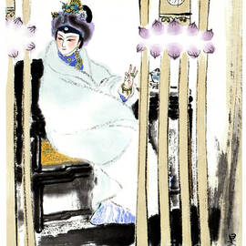 Dream of the Red Chamber - Woman Wrapped In Cloak And Sitting by Liu Danzhai