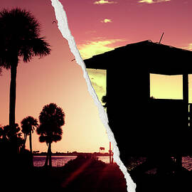 Dual Torn Collection - Miami Beach Sunset by Philippe HUGONNARD