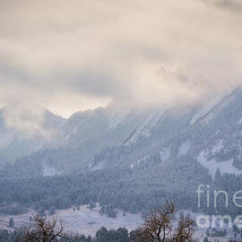 Dusted Flatirons in Boulder Colorado  by Abigail Diane Photography