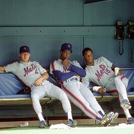 Dwight Gooden, Darryl Strawberry, and Lenny Dykstra by George Gojkovich