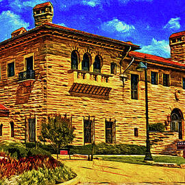 E. W. Marland Mansion in Ponca City, Oklahoma - post impressionist painting by Nicko Prints