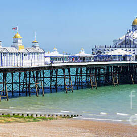 Eastbourne pier and Eastbourne beach, Eastbourne, East Sussex, England, UK by Neale And Judith Clark