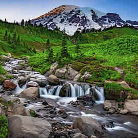 Edith Creek and Mount Rainier, Washington State by Abbie Matthews