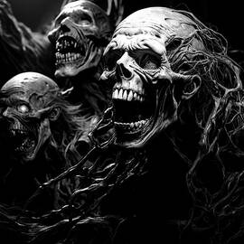 Eerie Night Creatures BW by John Twynam