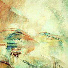 Egry Jozsef paintings - Deleles, High noon, landscape with distant hills by Egry Jozsef