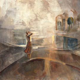 Egry Jozsef paintings - Visszhang, Echo at Tihany peninsula, lake Balaton by Egry Jozsef