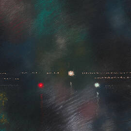 Einfahrt in Tunis - Arrival - Night lights of the city by Augusto Giacometti by Augusto Giacometti