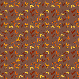 Elegant Hand-Drawn Autumn Leaf Pattern for Cozy Home Decor and Accessories by Snow Iris Studio
