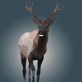 Elk Digital Portrait by Dan Sproul