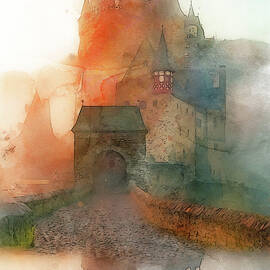 Eltz Castle, Watercolor - 02 by AM FineArtPrints