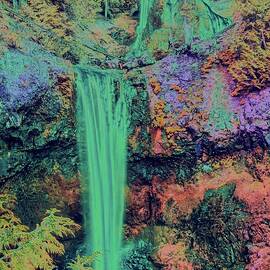 Enchanting Neon Waterfall by Bruce Block