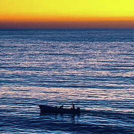 Evening Fishermen Mazatlan Mexico by Tommy Farnsworth