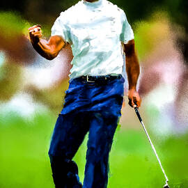 Excited Tiger woods  by Gradify Creations