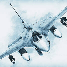 F-16 Fighting Falcon - 08 by AM FineArtPrints