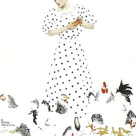 Fadeaway Girl - Feeding Chickens by Coles Phillips by Coles Phillips