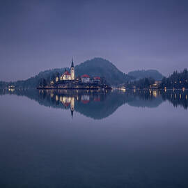 Fading Night at Lake Bled by Charnwood Photography Fine Art