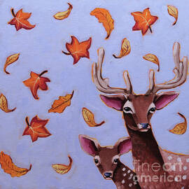 Fall Deers by Lucia Stewart