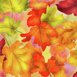 Falling Autumn Leaves by Snow Iris Studio