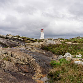 Famous Peggys Cove lightouse near Halifax in Nova Scotia, Canada by Steven Heap