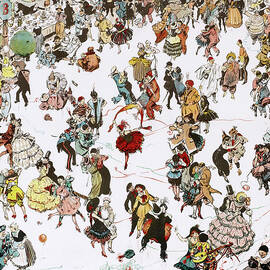 Fancy Dress Party - Humours of London - funny illustration of London social life by Tony Sarg by Tony Sarg