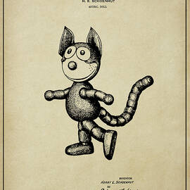 Felix the Cat Patent Metal Print by Dale Kincaid - Dale Kincaid