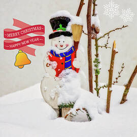 Festive Snowman with Holiday Greetings by Tatiana Travelways