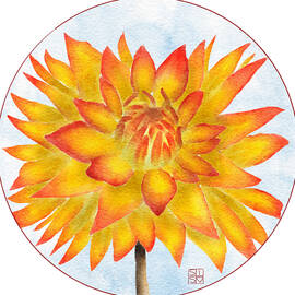 Fiery Dahlia by Snow Iris Studio