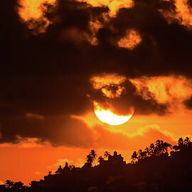 Fiery Sunset Manzanillo Mexico by Tommy Farnsworth