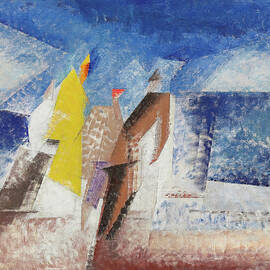 Figures on the Seashore - On the Beach by Lyonel Feininger by Lyonel Feininger