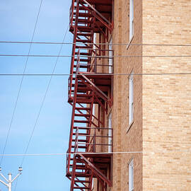 Fire Escape Clovis Hotel New Mexico by Mary Lee Dereske