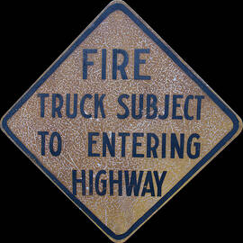 Fire Truck road sign by Flees Photos