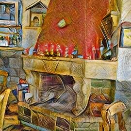 Fireplace at Dragon's Cave Tavern by Antonios Valamontes