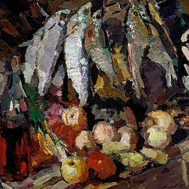 Fresh Fish and Fruits by Antonios Valamontes