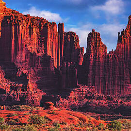 Fisher Towers and Blue Sky, Utah by Abbie Matthews